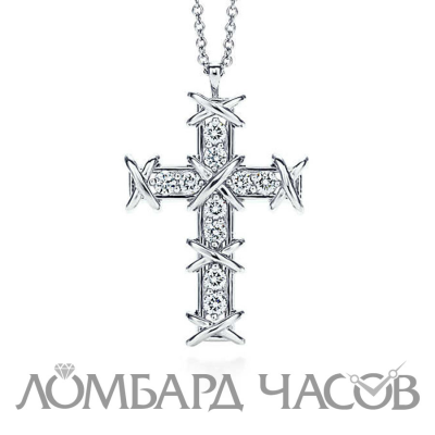 Ювелирное изделие Tiffany & Co . 
Schlumberger Ten Stone Cross Pendant