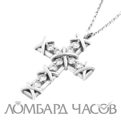 Ювелирное изделие Tiffany & Co . 
Schlumberger Ten Stone Cross Pendant