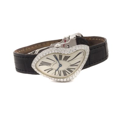 Швейцарские часы Cartier  White Gold Crash Diamond Bezel Wristwatch