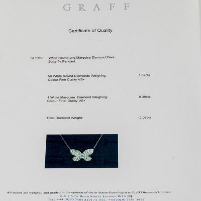 Ювелирное изделие Graff  
Pave Butterfly Pendant