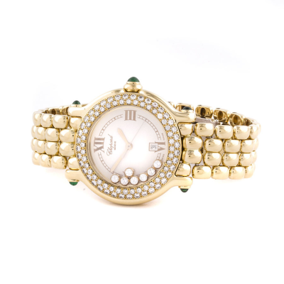 Швейцарские часы Chopard  
Happy Sport Yellow Gold with Green Cabouchons