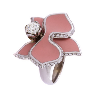 Ювелирное изделие Grimoldi  кольцо с бриллиантом 0.47 ct и эмалью