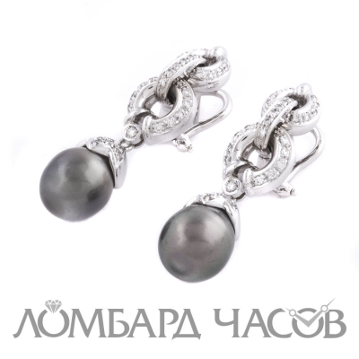 Ювелирное изделие Tasaki  
серьги с жемчугом и бриллиантами