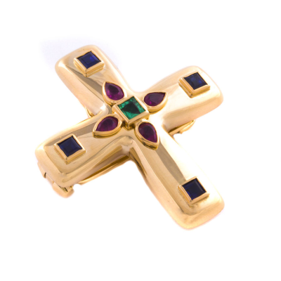 Ювелирное изделие Cartier  
Vizantija Gemstone Cross Pendant & Brooch