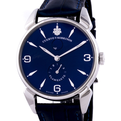 Швейцарские часы Cuervo y Sobrinos  Historiador Power Reserve Flameante Blue Dial
