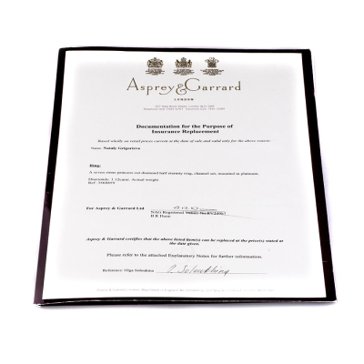 Ювелирное изделие Asprey  & Garrard 
кольцо из платины