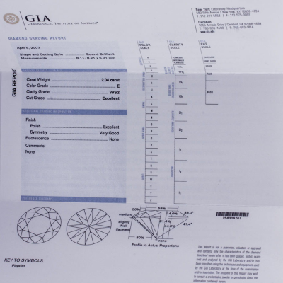 Ювелирное изделие No name Серьги с бриллиантами по 2,01 ct. GIA