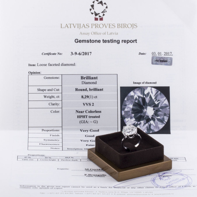 Ювелирное изделие No name Кольцо с бриллиантом 8.29 ct