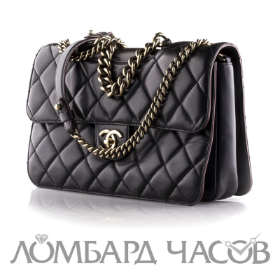 Аксессуар Chanel  Black Lambskin Double Flap Shoulder Bag