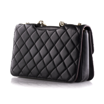 Аксессуар Chanel  Black Lambskin Double Flap Shoulder Bag