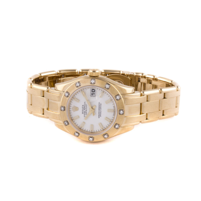 Швейцарские часы Rolex  Lady Datejust Pearlmaster Yellow Gold Pearl Dial Diamonds Bezel