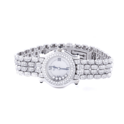 Швейцарские часы Chopard  Happy Sport Diamond White Gold Ladies Watch