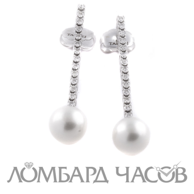 Ювелирное изделие Tasaki  серьги с жемчугом и бриллиантами