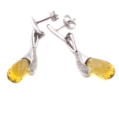 Ювелирное изделие Gilan  Jewellery серьги с бриллиантами и цитринами