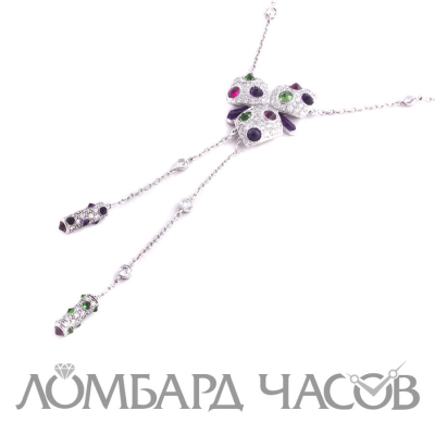 Ювелирное изделие Cartier  Orchid 18K White Gold Amethyst Tourmaline Diamond Necklace