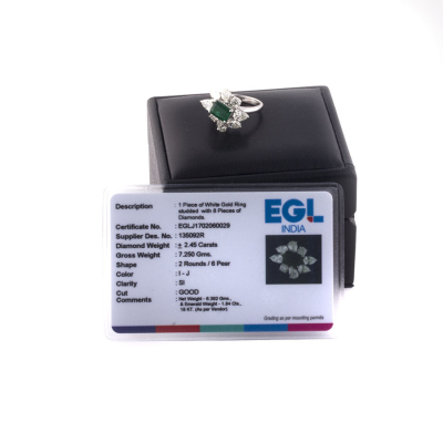Ювелирное изделие Mercury  кольцо с бриллиантами 2.45 ct. и 
изумрудом 1.84 ct