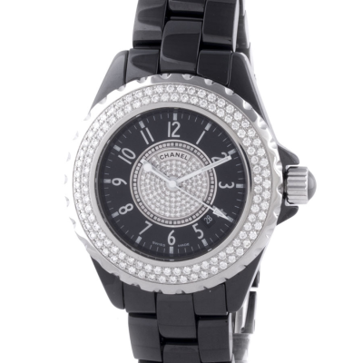 Швейцарские часы Chanel  J12 Diamond Bezel Black Dial