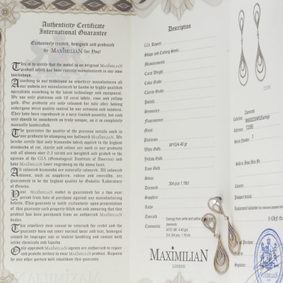Ювелирное изделие Maximilian  серьги с бриллиантами