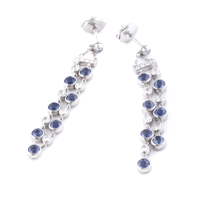 Ювелирное изделие Tiffany & Co  Jazz Sapphire Diamond Platinum Double Drop Earrings