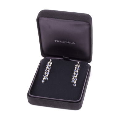 Ювелирное изделие Tiffany & Co  Jazz Sapphire Diamond Platinum Double Drop Earrings