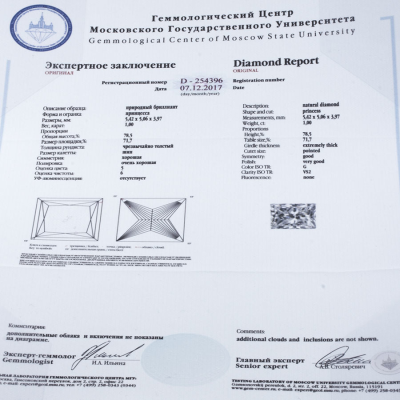 Ювелирное изделие No name Кольцо с бриллиантом 1.00 карат