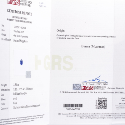 Ювелирное изделие No name Кольцо с сапфиром 2.31 ct. и бриллиантами