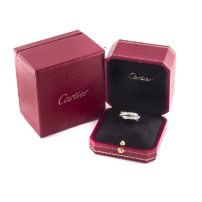 Ювелирное изделие Cartier  Trinity 18K White Gold Full Diamond Pave Rolling Band Ring