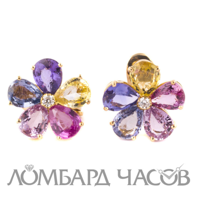 Ювелирное изделие Bvlgari  Flower Multicolor Sapphire Earring Maxi