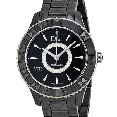 Швейцарские часы Dior DIOR VIII DIAMOND AUTOMATIC BLACK CERAMIC AND STEEL LADIES WATCH