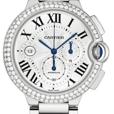 Швейцарские часы Cartier Ballon Bleu Chronograph White Gold 47 mm