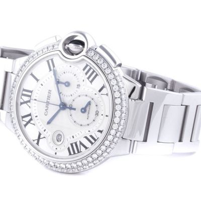 Швейцарские часы Cartier Ballon Bleu Chronograph White Gold 47 mm
