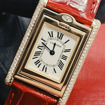 Швейцарские часы Cartier Tank Basculante Diamond Bezel