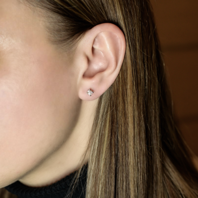 Серьги No name Пусеты 0,20 ct F/I2 - 0,21 ct F/I2 Round Cut Diamonds