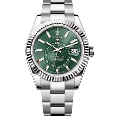 Швейцарские часы Rolex Sky-Dweller Stainless Steel Mint Green Dial
