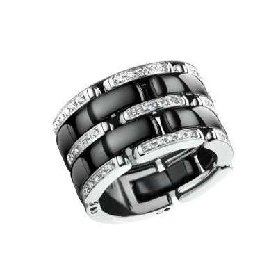 Кольцо Chanel  из белого золота ULTRA черная керамика и бриллианты