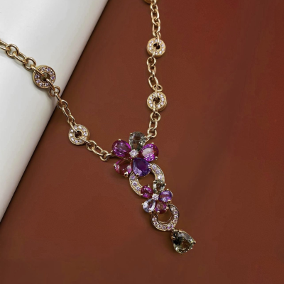 Подвеска Bvlgari Sapphire Flower Necklace