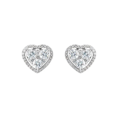 Серьги Jacob & Co.  DIAMOND HEART EARRINGS