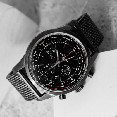 Швейцарские часы Breitling Transocean Chronograph Unitime Pilot Blacksteel