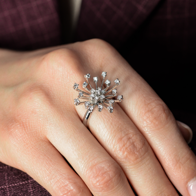Кольцо No name White Gold & Diamonds