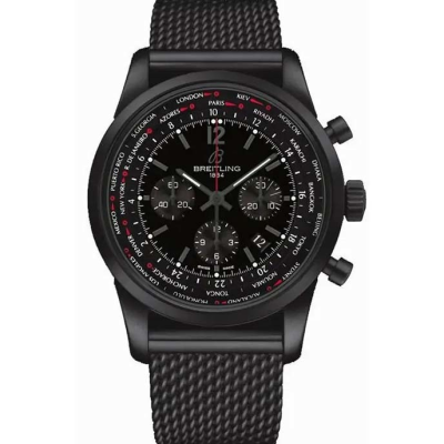 Швейцарские часы Breitling Transocean Chronograph Unitime Pilot Blacksteel