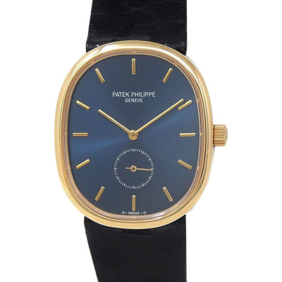 Швейцарские часы Patek Philippe Golden Ellipse Blue Dial