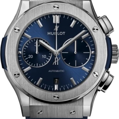 Швейцарские часы Hublot Classic Fusion Chronograph Titanium Blue 45 mm
