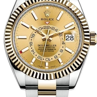 Швейцарские часы Rolex Sky-Dweller 42mm Steel and Yellow Gold